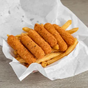 a basket of french fries