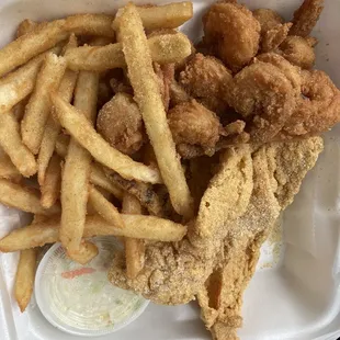 Shrimp and ocean perch combo