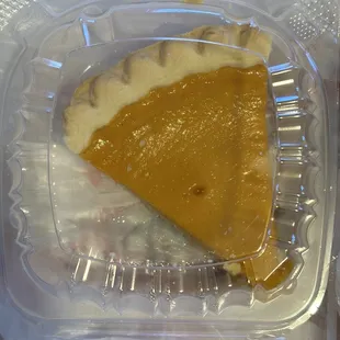 a slice of pumpkin pie