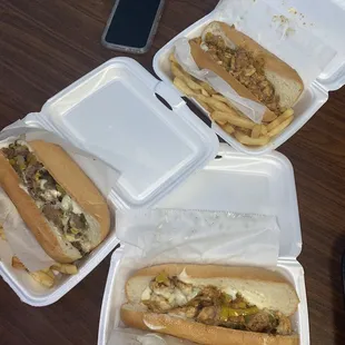 Chicken Philly Chicken Sandwich, Philly Steak Sandwich