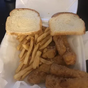 a sandwich and fries