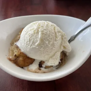 Homemade apple pudding.
