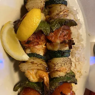 Shrimp Skewers (with Rice)