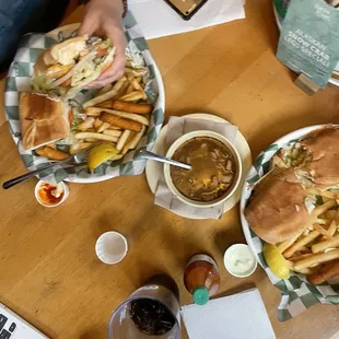 Catfish Poboy Cup Seafood Gumbo