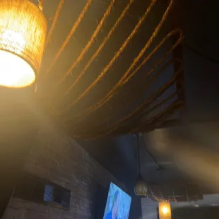 a rope hanging from the ceiling