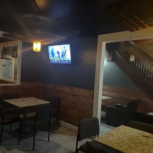 a flat screen tv in a restaurant