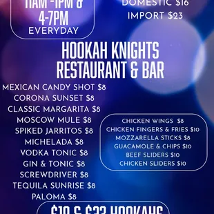 Every day Happy Hour Specials 11am-1pm &amp; 4pm-7pm