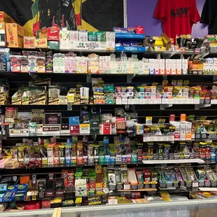 a variety of products in a store
