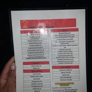 a hand holding a menu