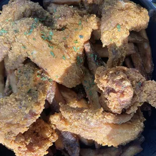 Honey lemon pepper wings and fries