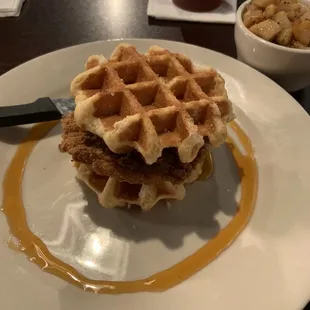 Chicken and Waffles with Southern Potatoes