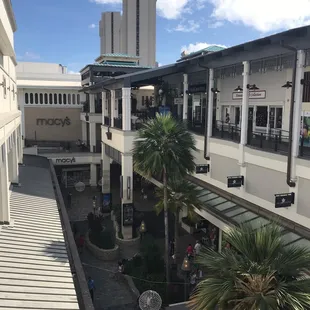 a view of the courtyard from the second floor