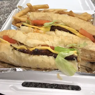 Hot sausage po boy so good