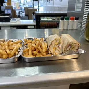 two trays of food