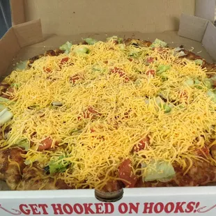 Our tasty Mexican pizza!!