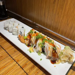 Spicy Tuna roll and Shaggy Dog