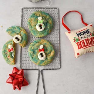 Frosted snowman sugar chocolate chip cookies