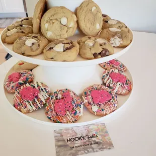 a stack of cookies on a table