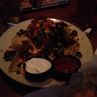 Nachos are enough for four.