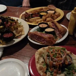 Full menu until midnight!  Try the Chipotle Black Bean/Avocado open faced (veggie) burger