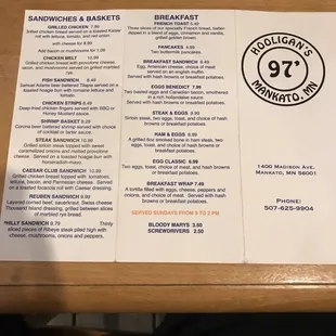 the menu
