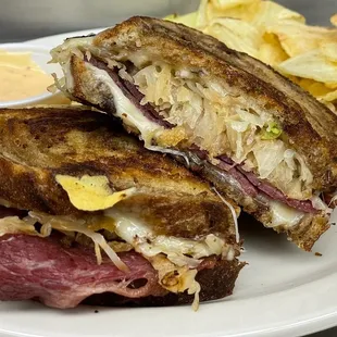 Reuben on Grilled Rye