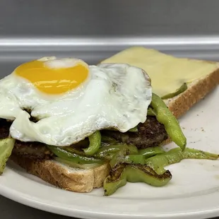 Breakfast Sandwich 
add green peppers