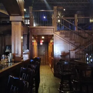 Dark Cherry Wood Finish inside Hooligans.