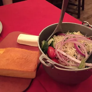 Salad &amp; cornbread, the best...