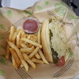 Wisconsin dog and fries