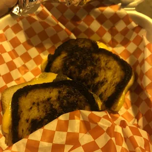 Burnt grilled cheese and cook still denied it was burnt to my face