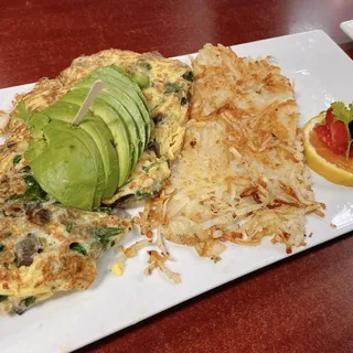 Spinach, Mushroom & Artichoke Omlette