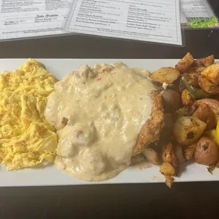 Chicken Fried Steak And Eggs