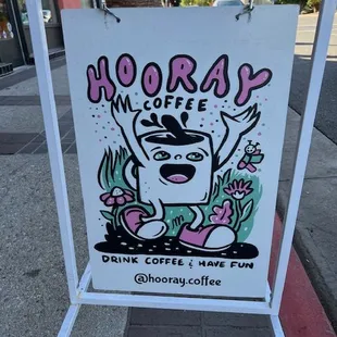 Fun sidewalk signage