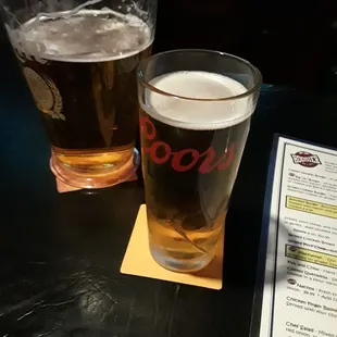 two glasses of beer