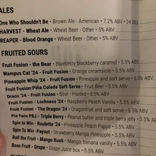 Beer list