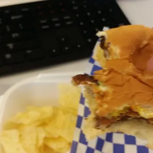 More like a breaded tenderloin chip. $8 for this and a small bag of Lays.