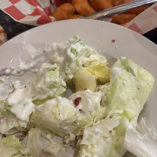 Wedge salad - it was pretty, I forgot to snap a picture
