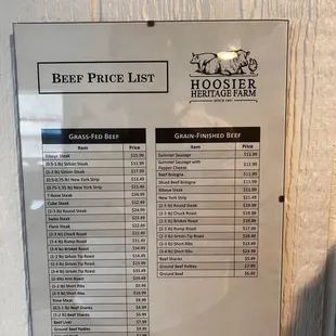 price list and price list