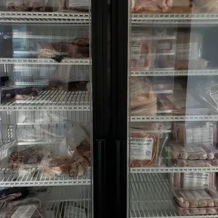 Meats in freezers by category