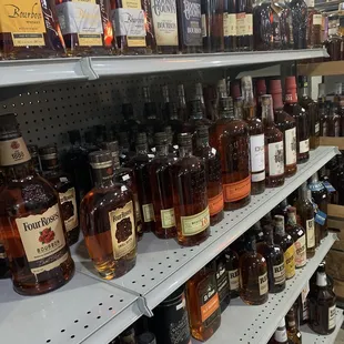 shelves full of liquor
