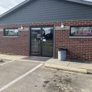 the front of the building