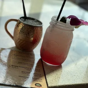 Peach Bourbon Bacon mule and the Mai Tai