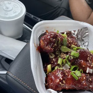 Korean sweet chili wings - great balance of hot and sweet!