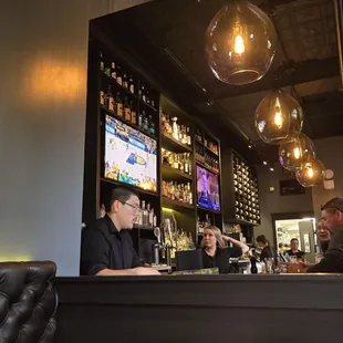 The bar wall.