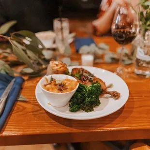 a plate of food on a table