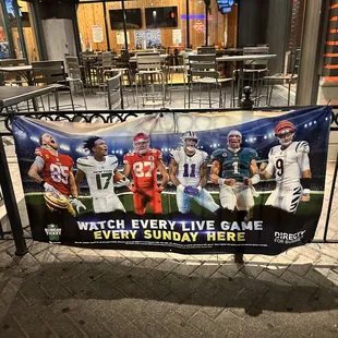 a banner for a football game
