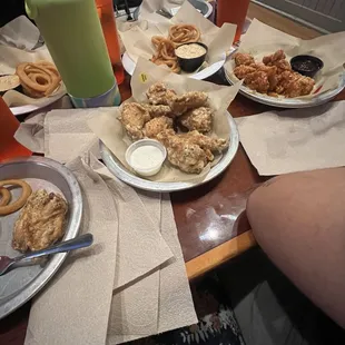 Onion Rings, Garlic Pam and Honey Chipotle