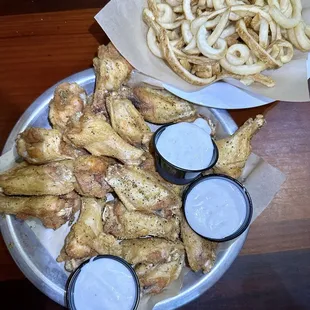 Lemon Pepper Wings and Curly Fries