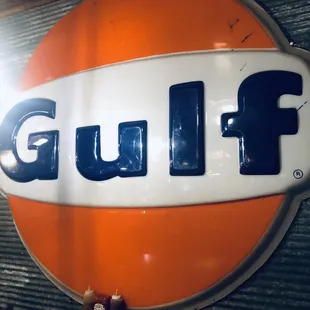 Antique Gulf service station sign